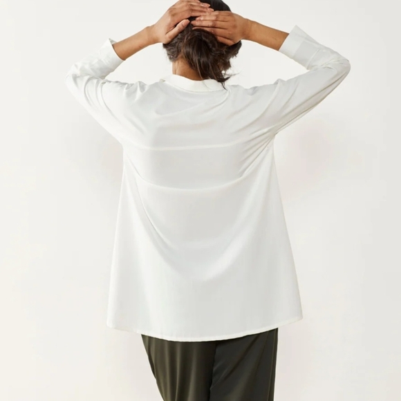 Aday Something Cool Long Sleeve Snap Closure Oversized Top Cooling Wicking Sz S - Picture 2 of 14